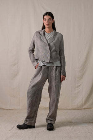 Short Blazer Hand-dyed Linen