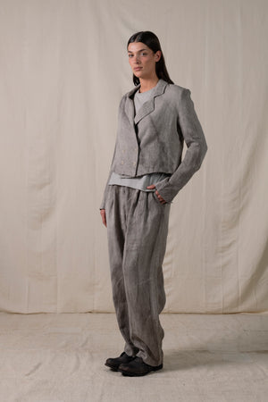 Short Blazer Hand-dyed Linen