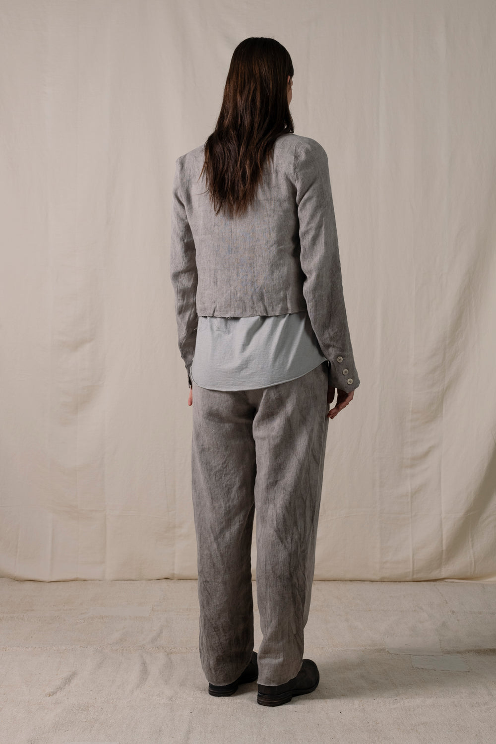 Short Blazer Hand-dyed Linen