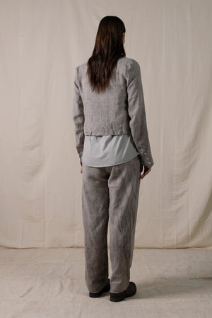Short Blazer Hand-dyed Linen