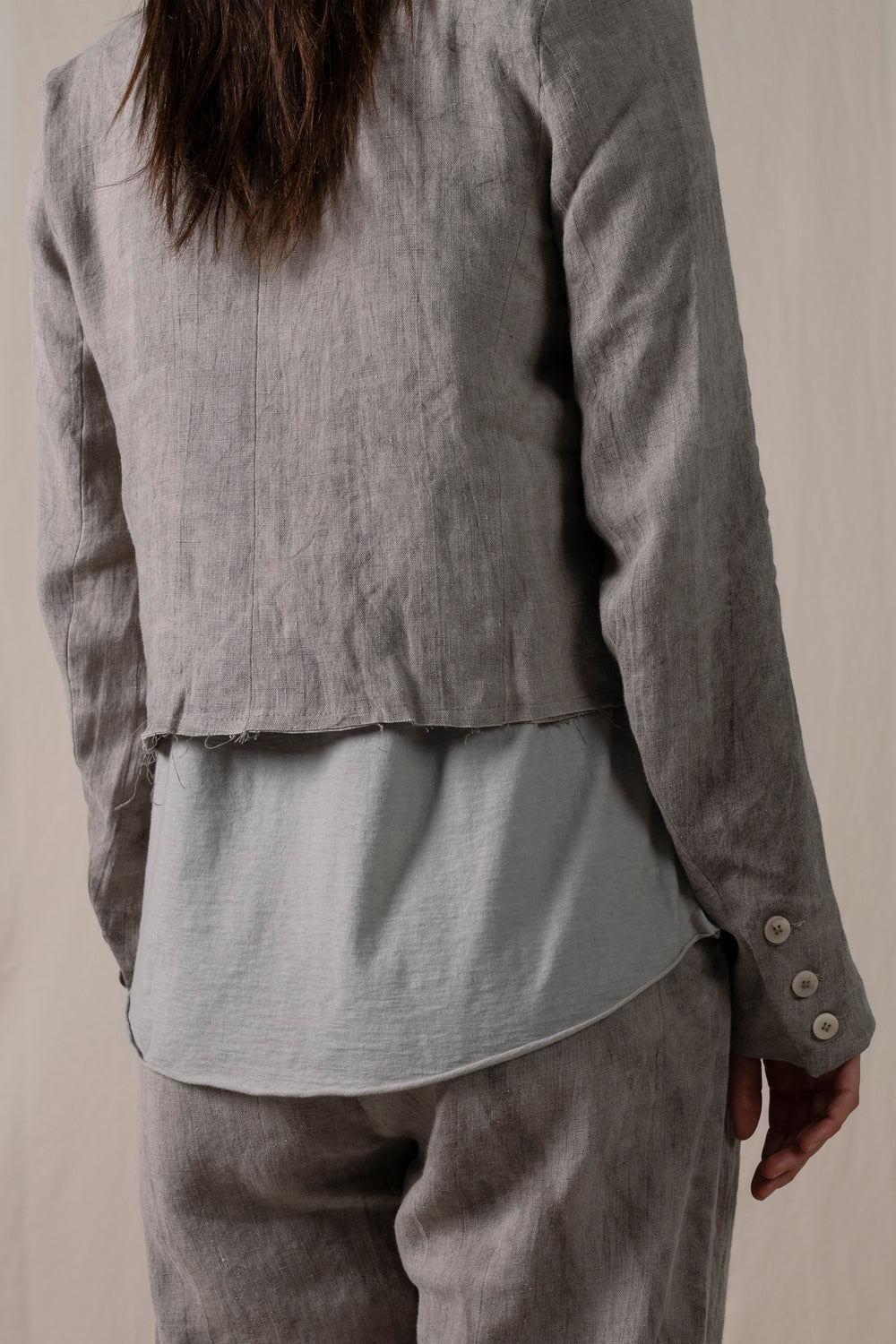 Short Blazer Hand-dyed Linen