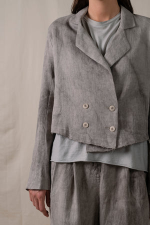 Short Blazer Hand-dyed Linen