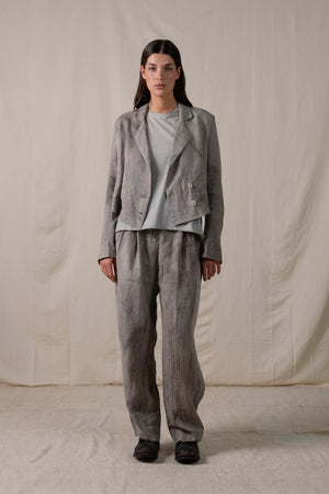Short Blazer Hand-dyed Linen