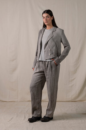 Short Blazer Hand-dyed Linen