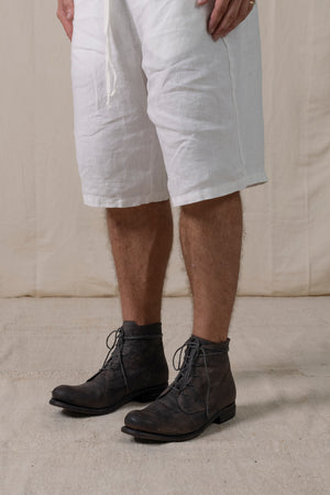 Low Lace Up Ankle Boots Dark Grey Brown