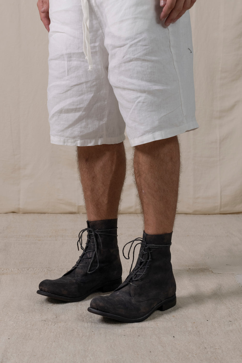 Mid Lace Up Boots Dark Grey Brown