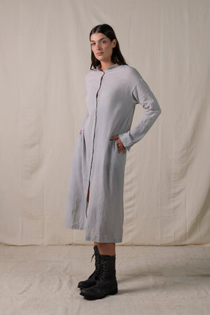 Long Shirt Dress Light Grey