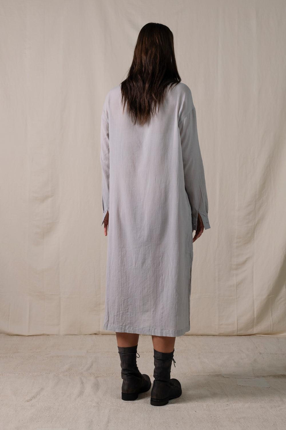 Long Shirt Dress Light Grey