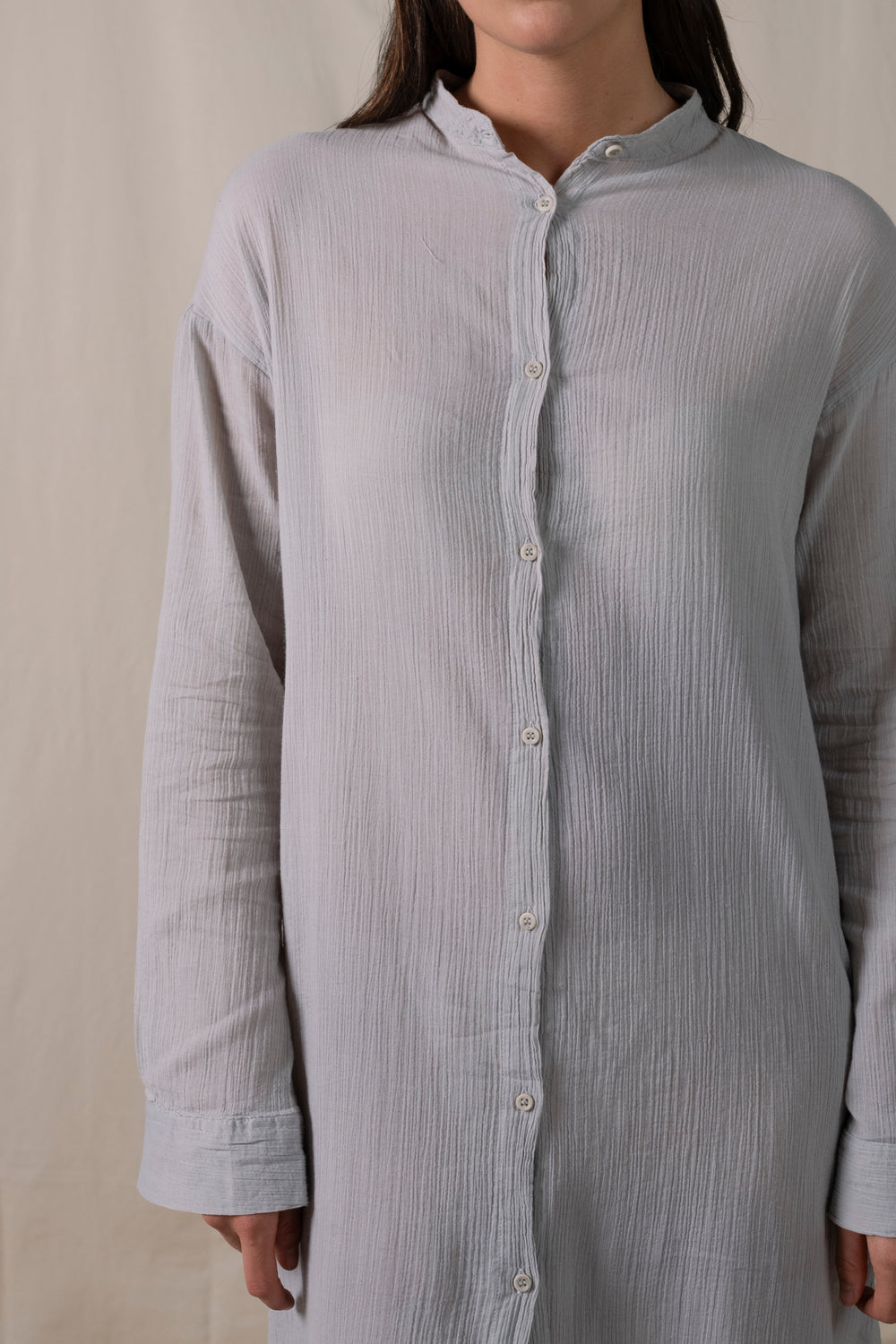 Long Shirt Dress Light Grey