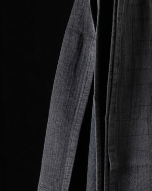 Linen and Cotton Jacquard Towel Washed Black