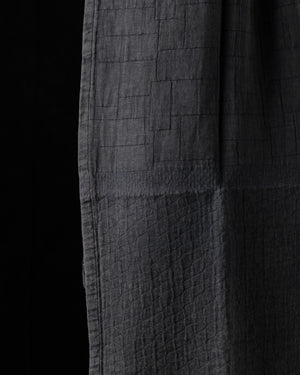 Linen and Cotton Jacquard Towel Washed Black