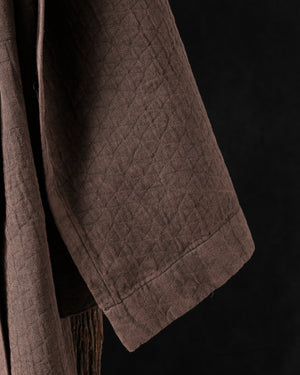 Linen and Cotton Jacquard Towel Chocolate