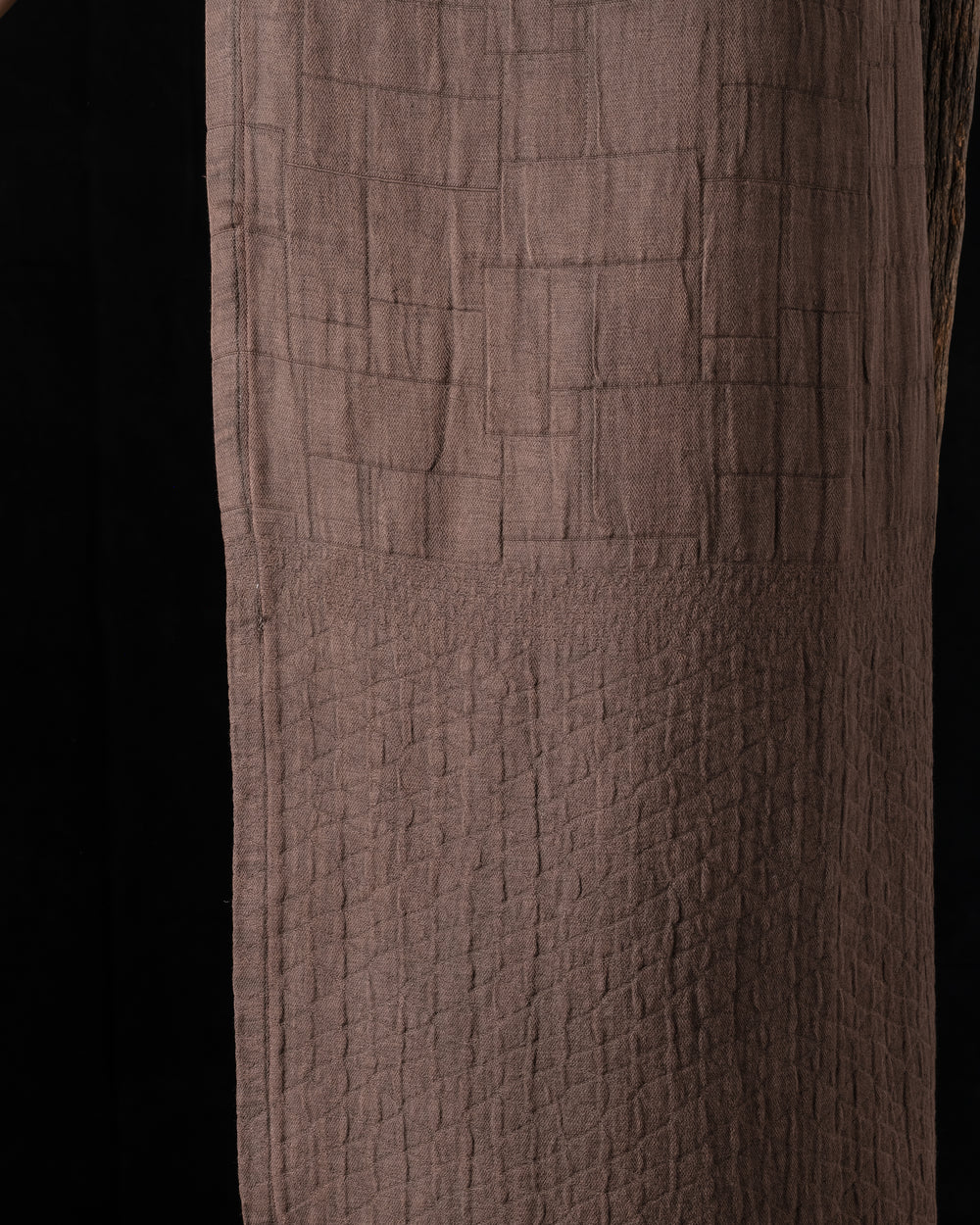 Linen and Cotton Jacquard Towel Chocolate