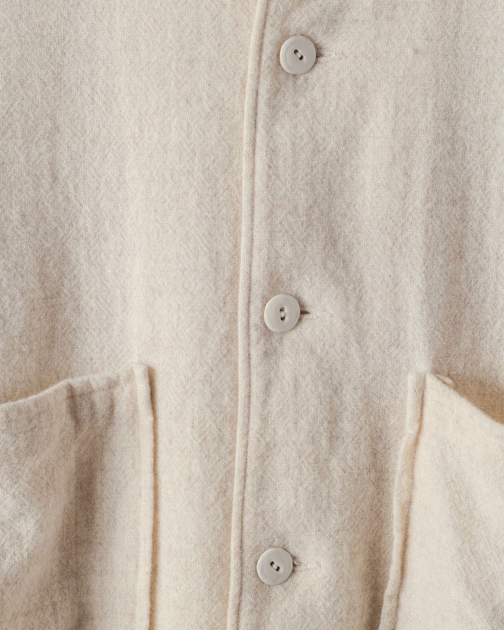 Unisex Wide Long Sleeve Shirt in Ecru