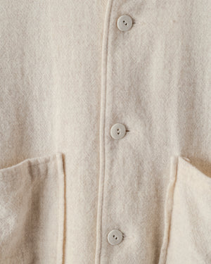 Unisex Wide Long Sleeve Shirt in Ecru