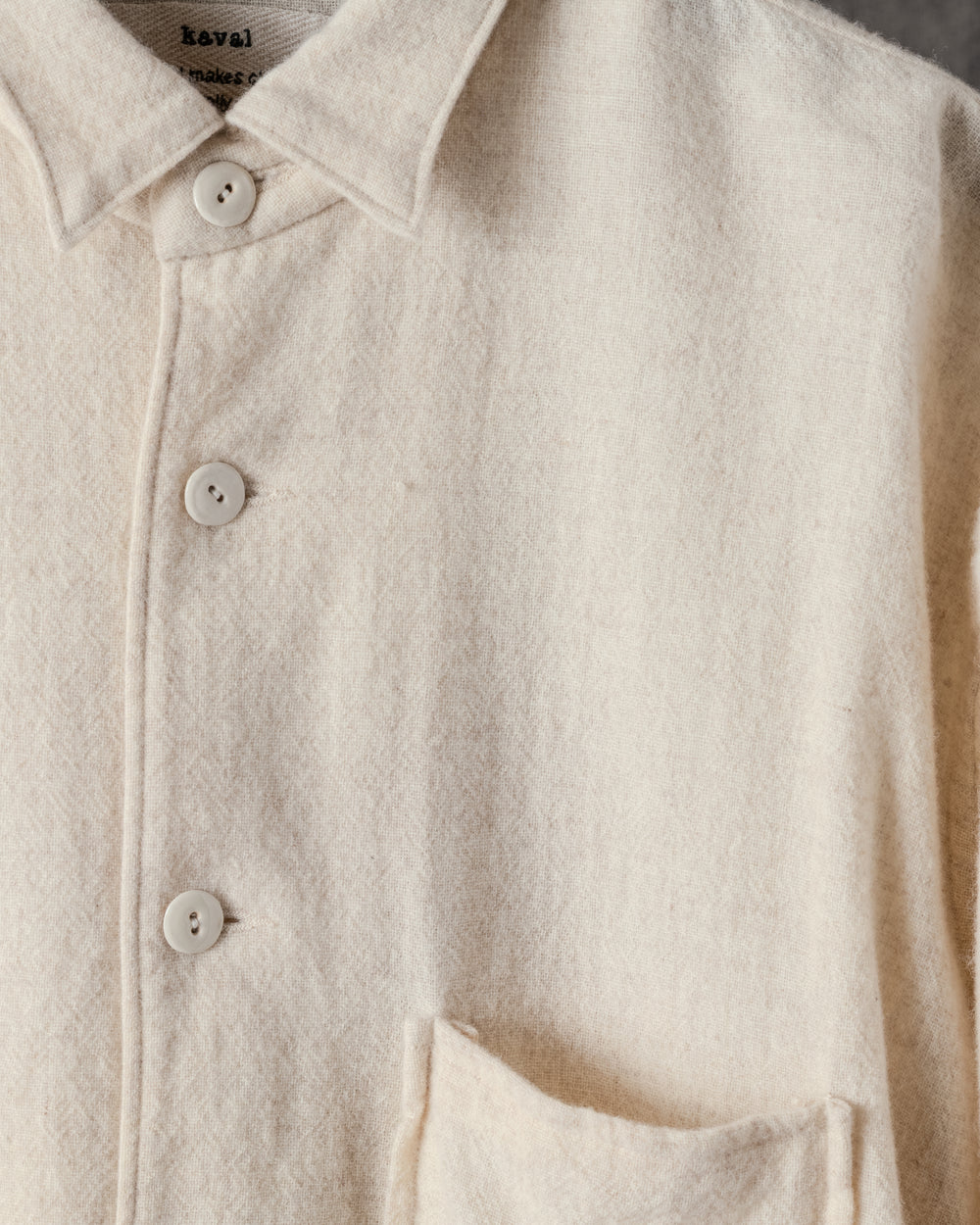 Unisex Wide Long Sleeve Shirt in Ecru