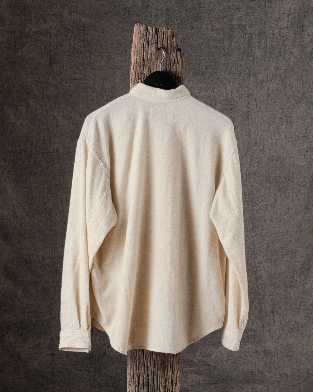 Unisex Wide Long Sleeve Shirt in Ecru