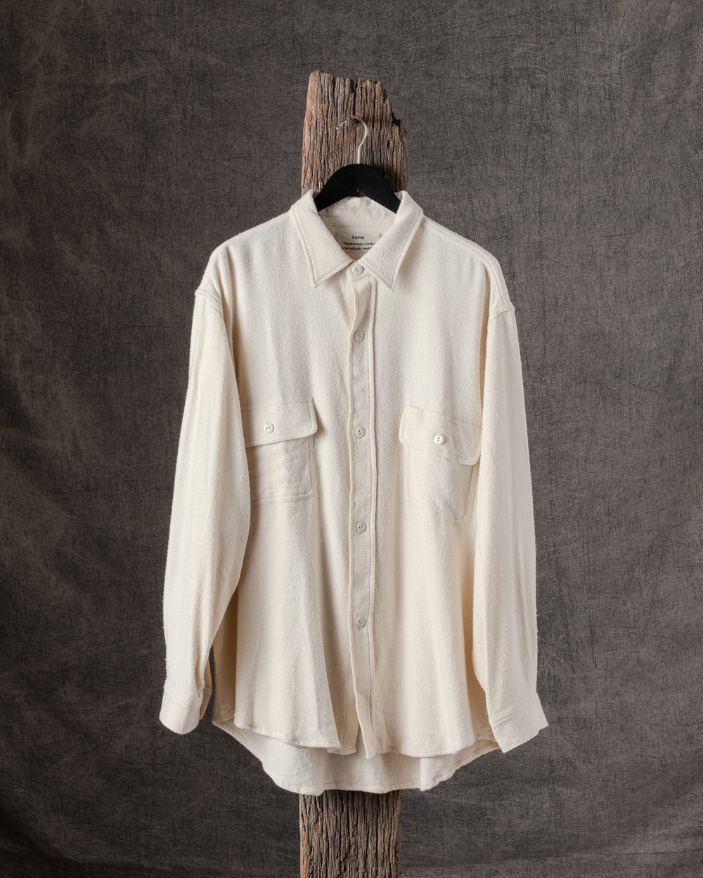 Shirt Blouson with Flap Pockets Natural