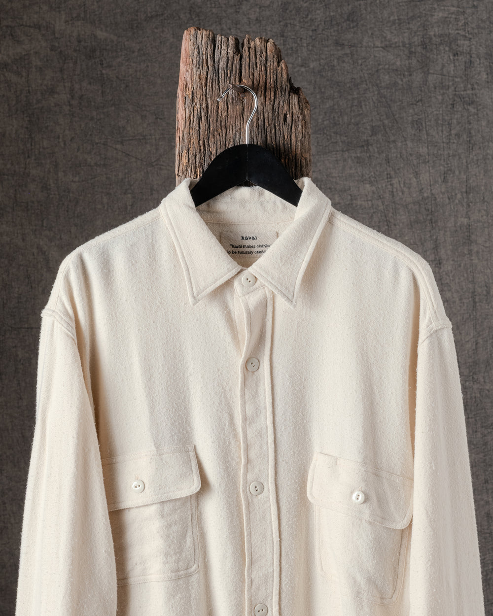 Shirt Blouson with Flap Pockets Natural
