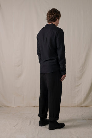 Regular Shirt Cotton Linen Black