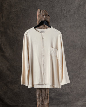 Unisex No Collar Shirt in Natural