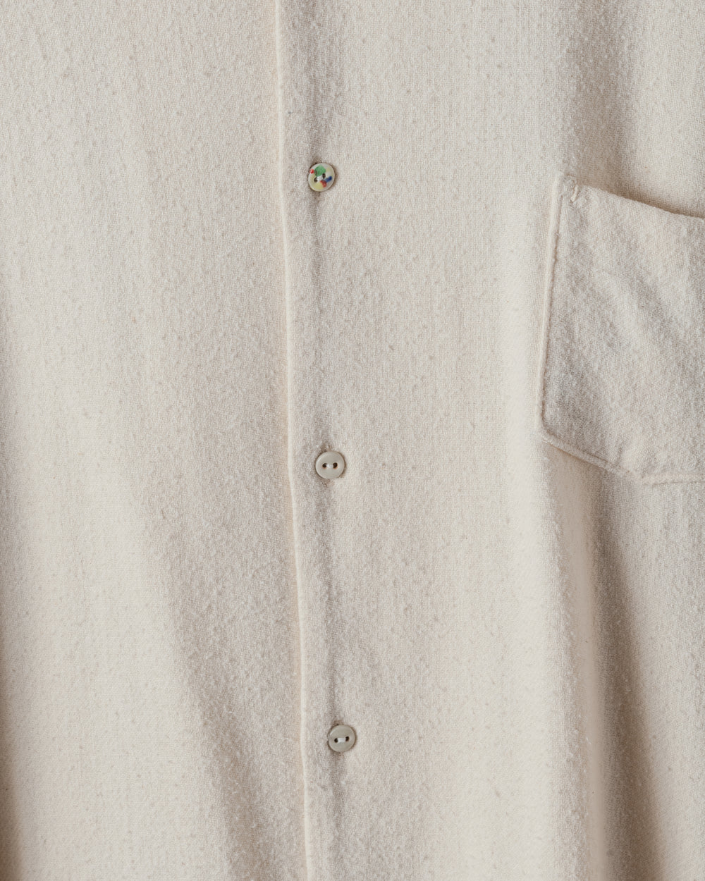 Unisex No Collar Shirt in Natural