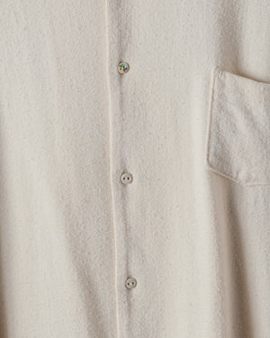 Unisex No Collar Shirt in Natural