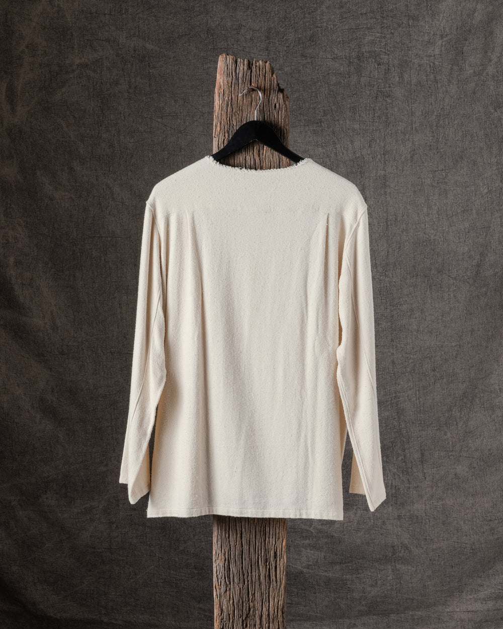 Unisex No Collar Shirt in Natural