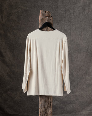 Unisex No Collar Shirt in Natural