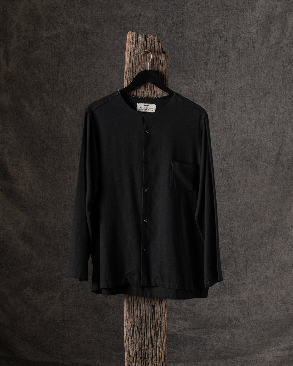 Unisex No Collar Shirt Black