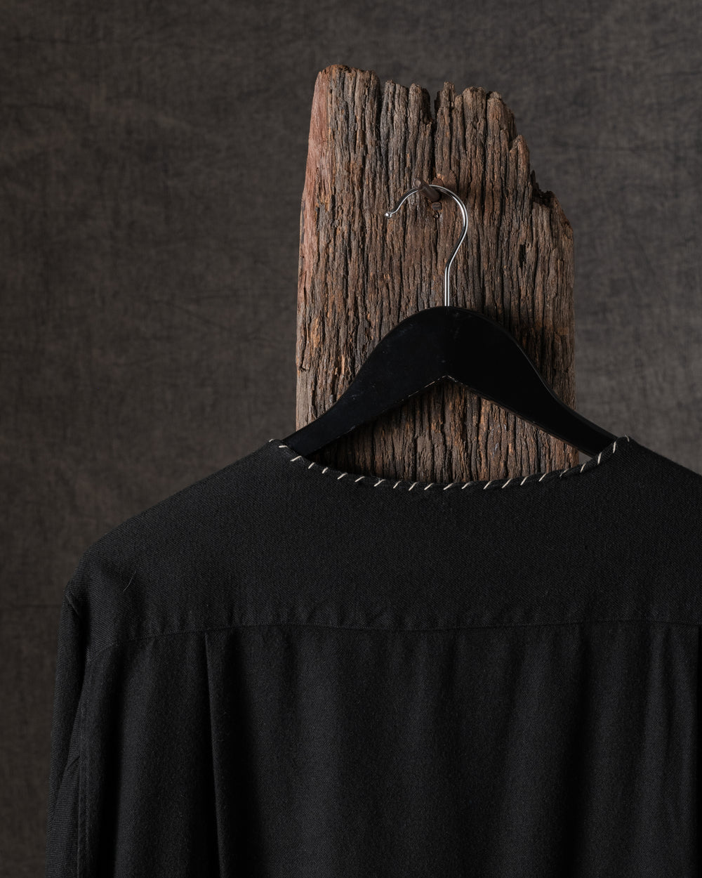 Unisex No Collar Shirt Black