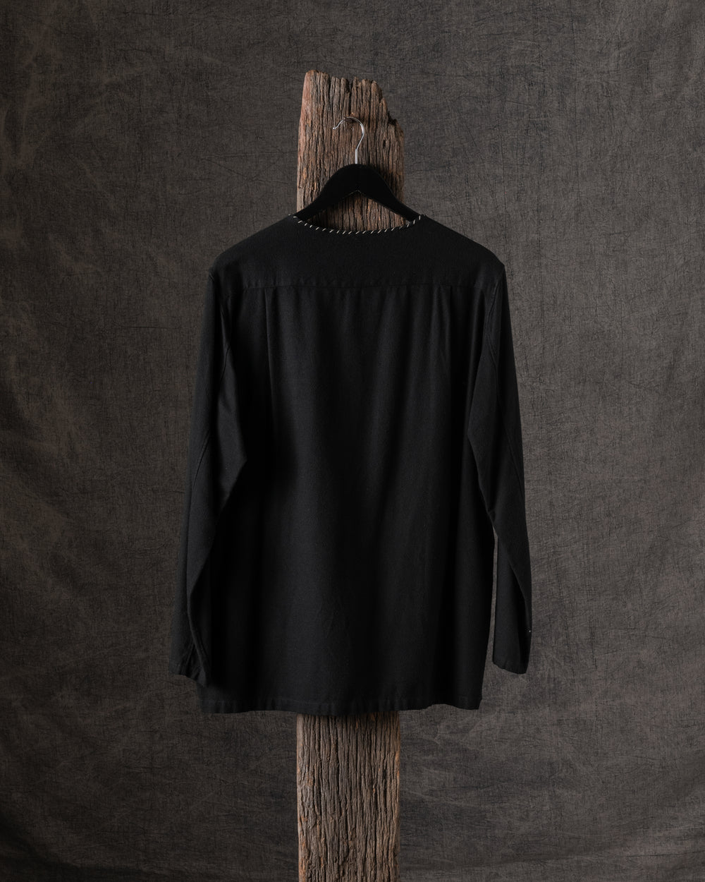 Unisex No Collar Shirt Black
