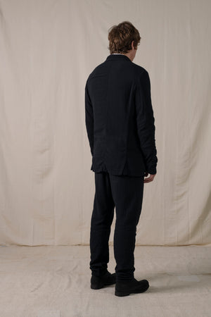 Front Panel Pants Cotton Black
