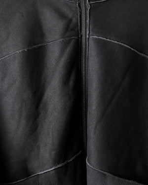 Hooded Leather Jacket Anthracite