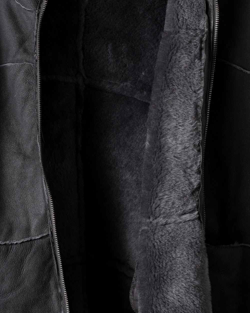 Hooded Leather Jacket Anthracite