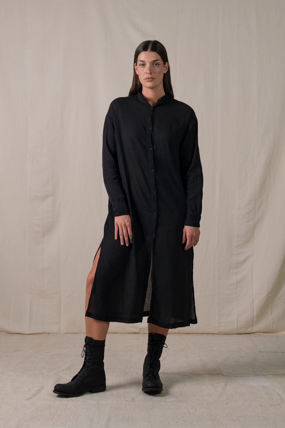 Long Shirt Dress Black