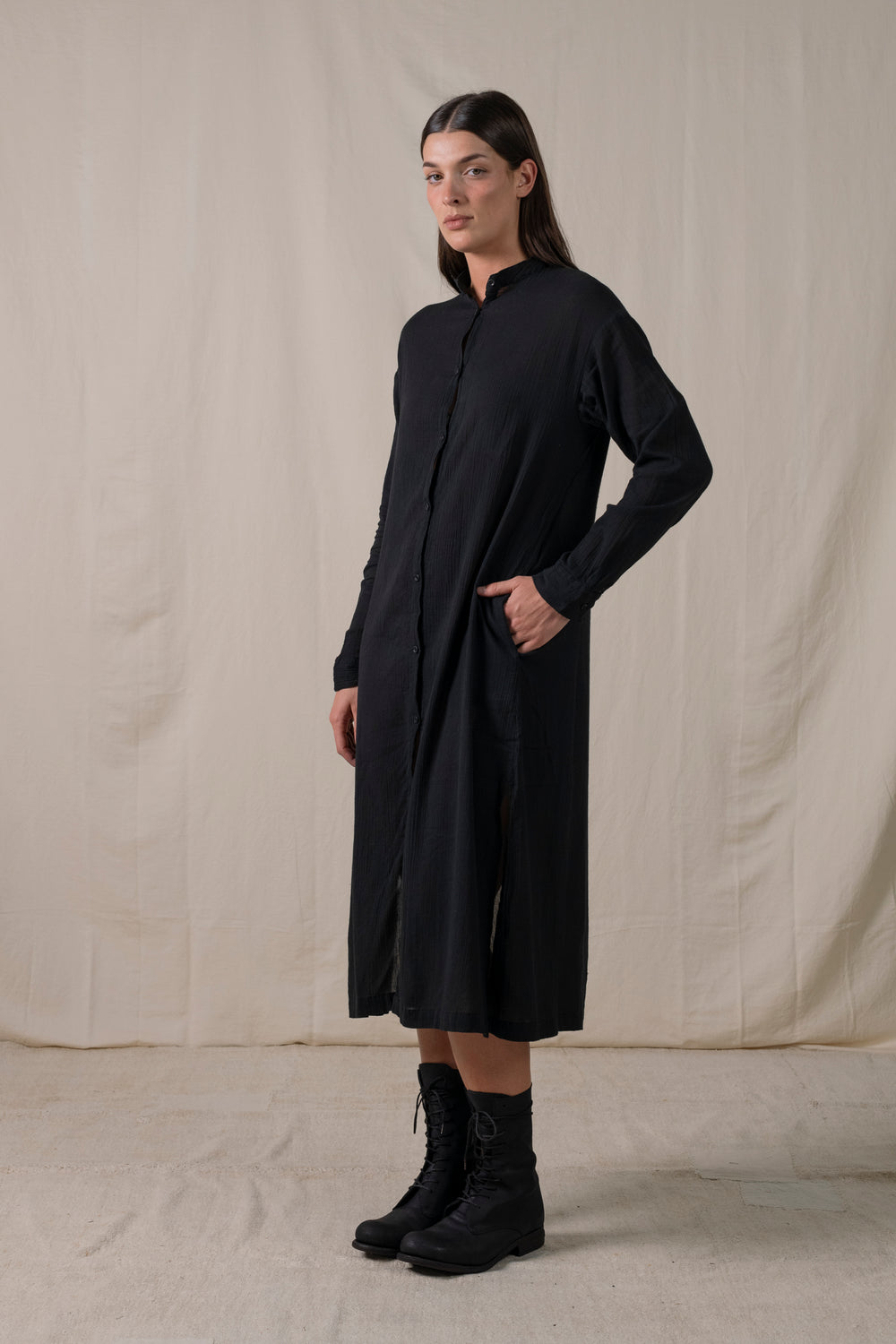 Long Shirt Dress Black