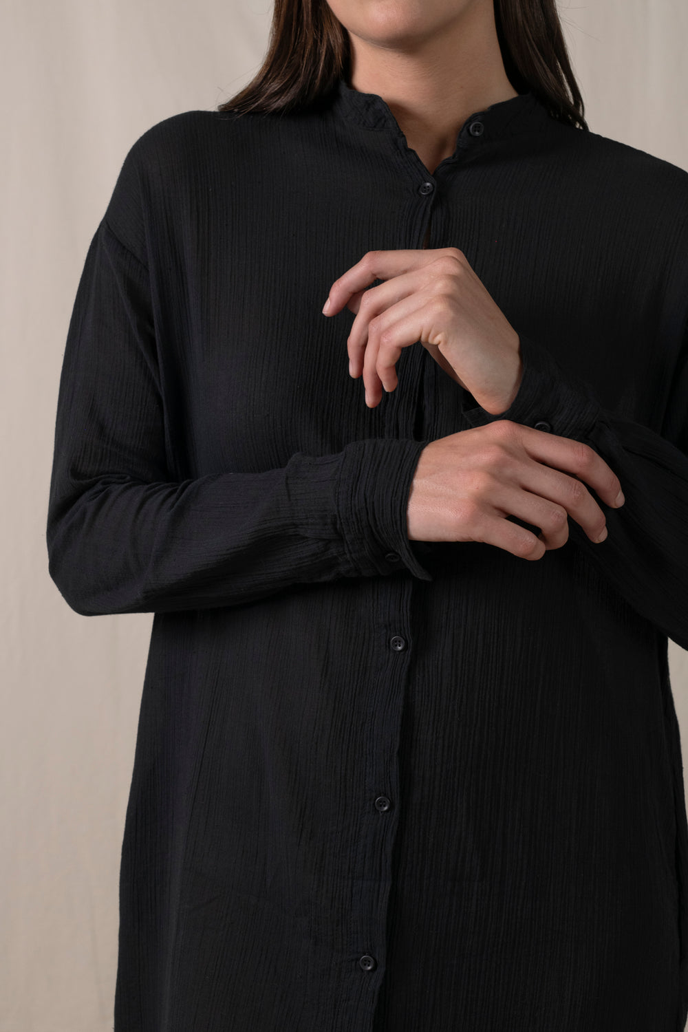 Long Shirt Dress Black