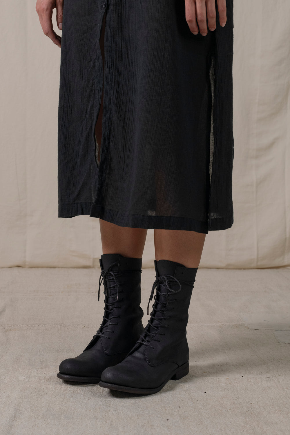 Womens High Lace Up Boots Black