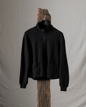 Knit Short Zip Jacket Black