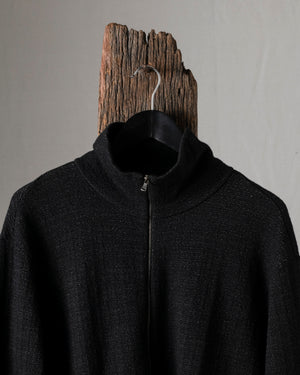 Knit Short Zip Jacket Black