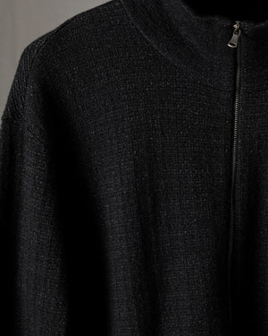 Knit Short Zip Jacket Black