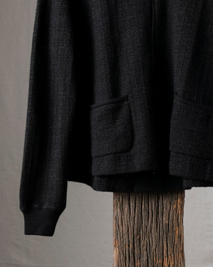 Knit Short Zip Jacket Black