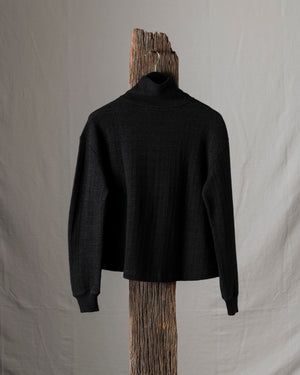 Knit Short Zip Jacket Black