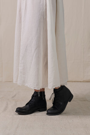 Low Lace Up Ankle Boots Black