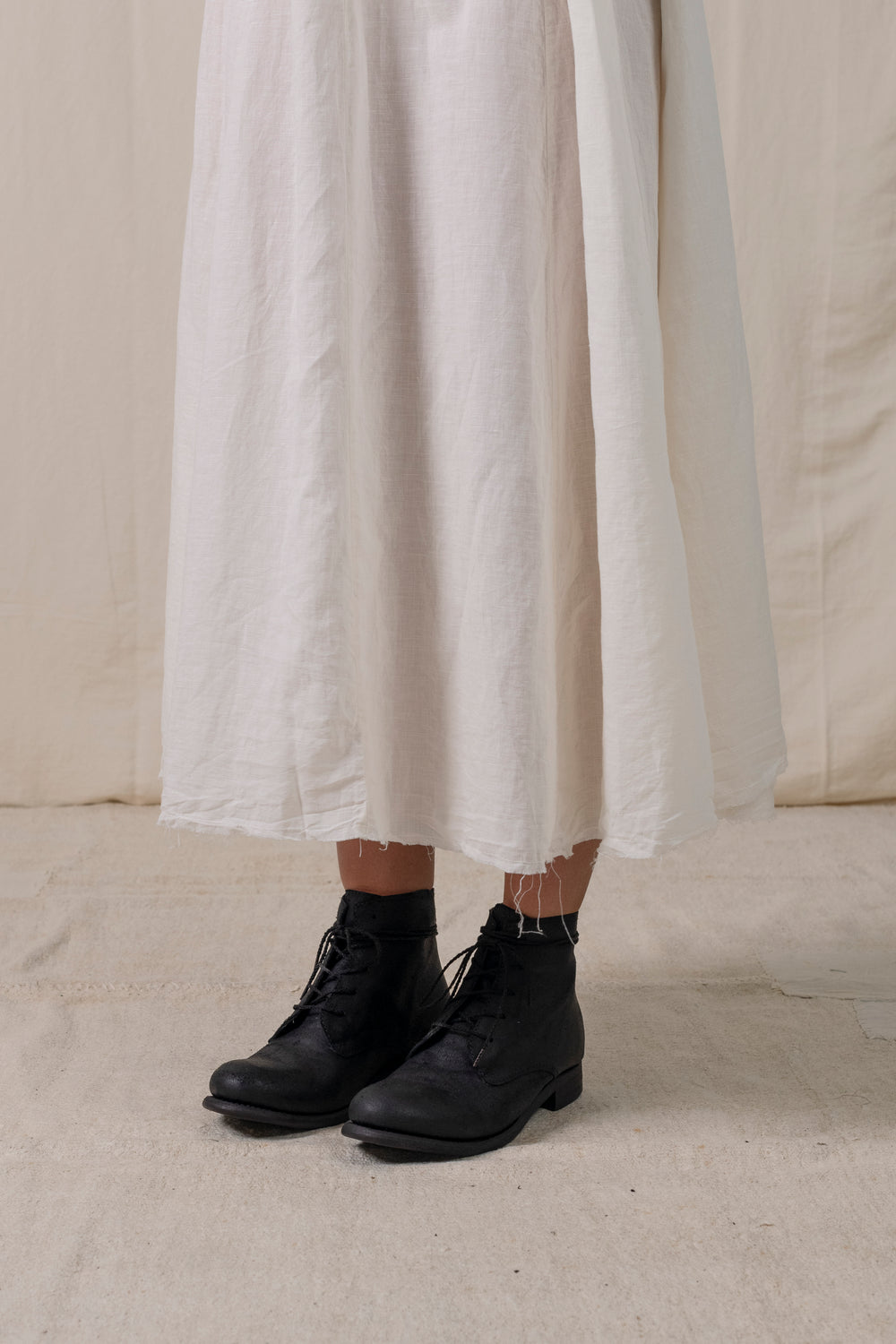 Low Lace Up Ankle Boots Black