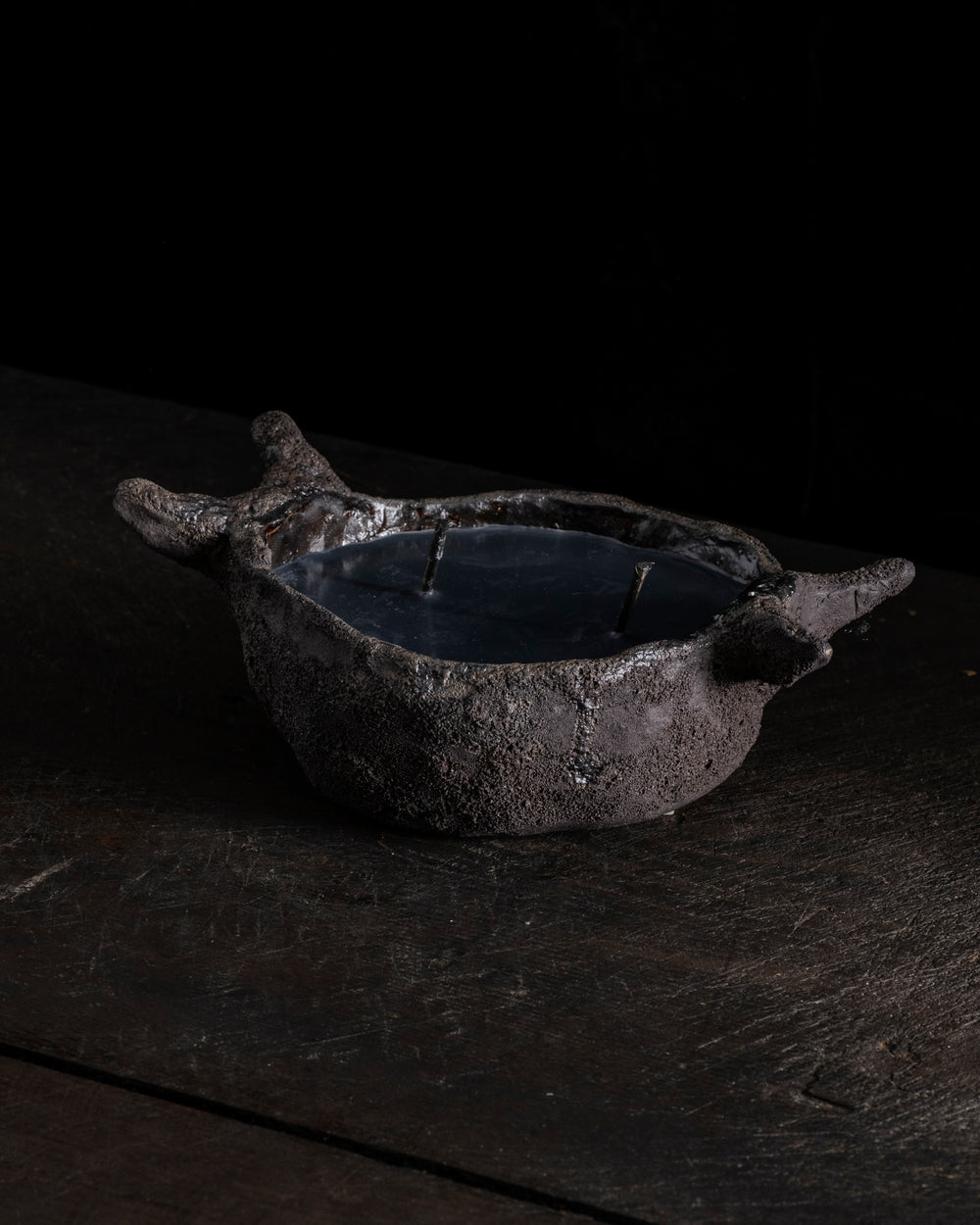 Intention Bowl w/ Handles Black 2 Wicks - Hera