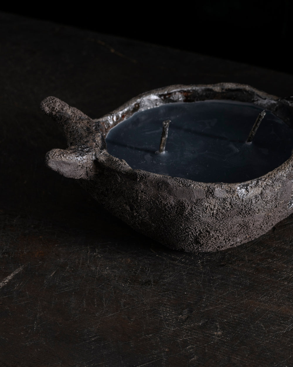 Intention Bowl w/ Handles Black 2 Wicks - Hera