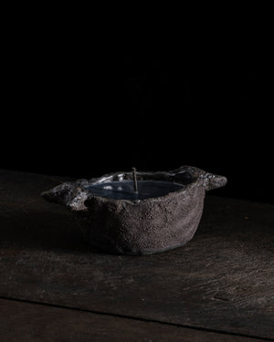 Intention Bowl w/ Handles Black 1 Wick - Gaia