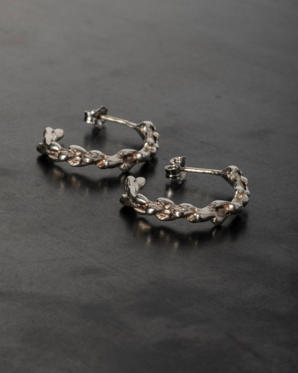 River of Tears Hoop Earrings Silver